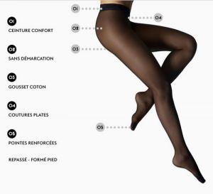 COLLANT SEMI-OPAQUE SATINE 30D NOISETTE